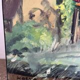 Painting "The Queen's Hamlet" - Versailles, signed