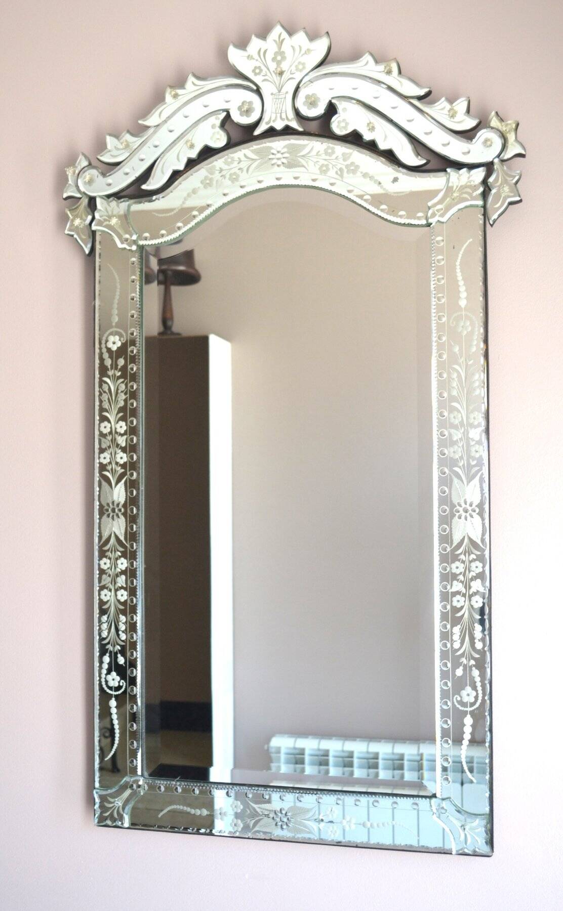 Grand Miroir Vénitien à Fronton, Italie – Début XXe