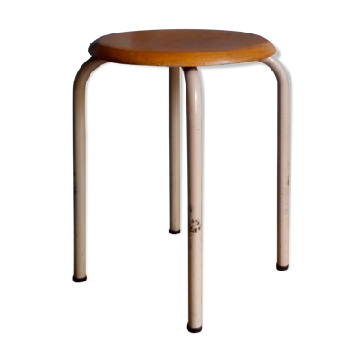 Tabouret d'atelier pieds en tubes métal industriels