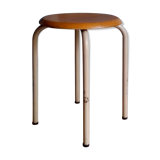 Tabouret d'atelier pieds en tubes métal industriels