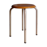 Tabouret d'atelier pieds en tubes métal industriels