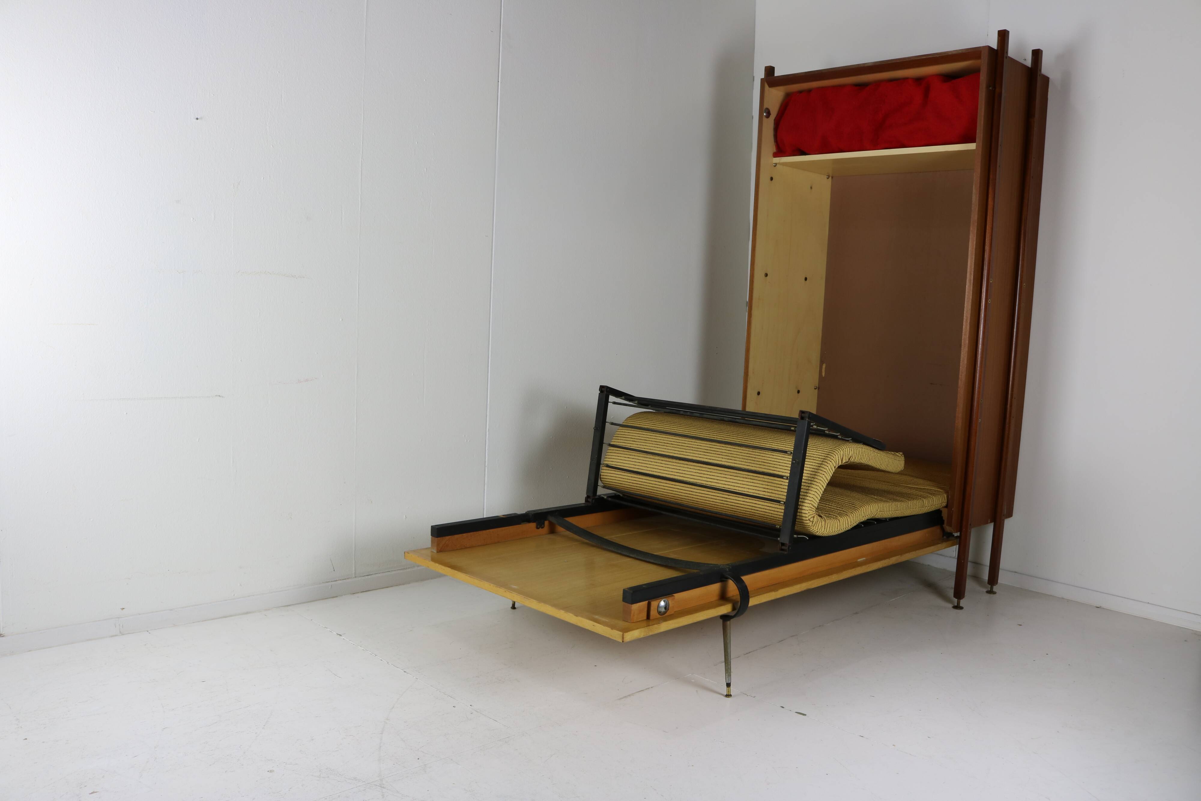 Ingenious sixties wall bed cabinet by C. Princic Gorizia Italy