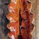 Magnificent leaf-shaped basket signed Vallauris
