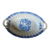 Antique oval dish with handles in earthenware