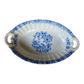 Antique oval dish with handles in earthenware
