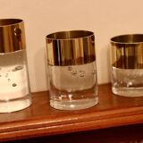 Pair of Mid-Century Nybro Candle holders Glass/Brass Designed by Rune Strand
