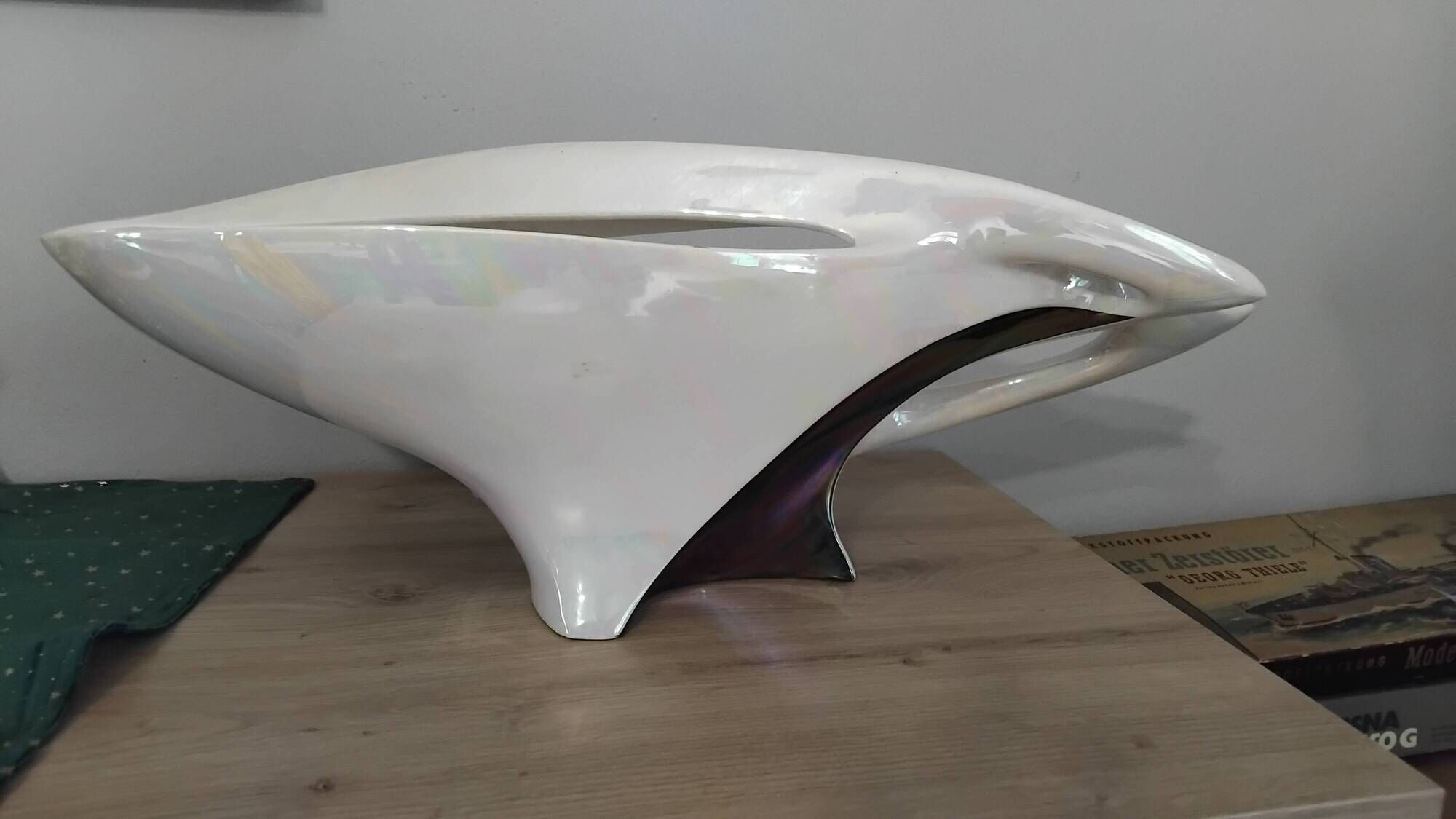Vintage italian ceramic fruit bowl/vase, 1960s, camillo lusso, 60s vase