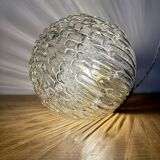 Vintage XL globe pendant light in molded glass