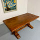 Monastery farmhouse table in thick solid oak, vintage 1960s.