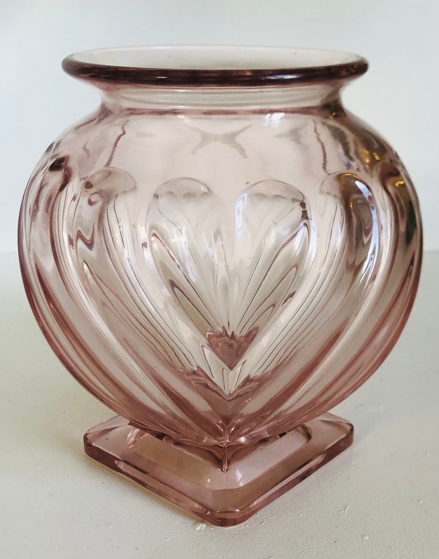 Art Deco glass vase Rosaline by Rudolf Schrötter for Inwald