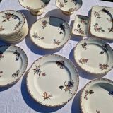 Clairefontaine earthenware plate and fruit bowl set, Saxe model