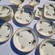Clairefontaine earthenware plate and fruit bowl set, Saxe model