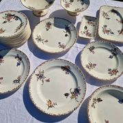Clairefontaine earthenware plate and fruit bowl set, Saxe model