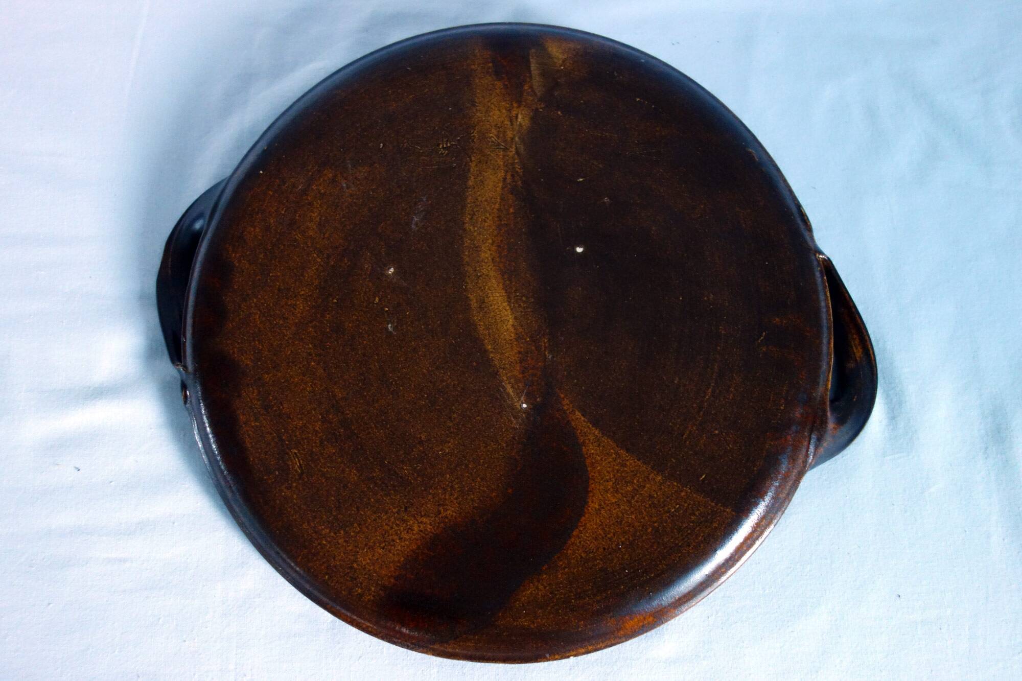 Large vintage platter in glazed pottery