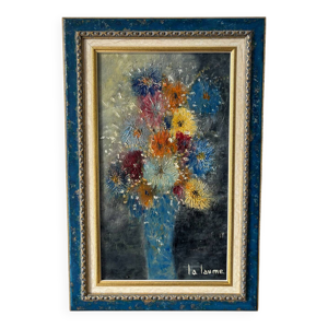 Bouquet de fleurs signé