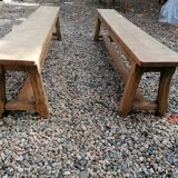 Farmhouse table with solid oak benches