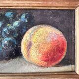 Still Life with Peaches and Black Grapes