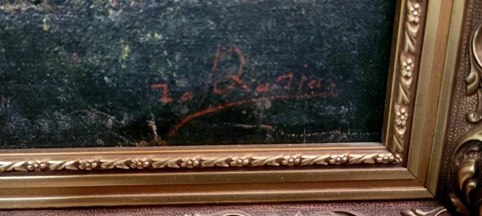 Barbizon School, 19th century: large oil painting on canvas, circa 1850