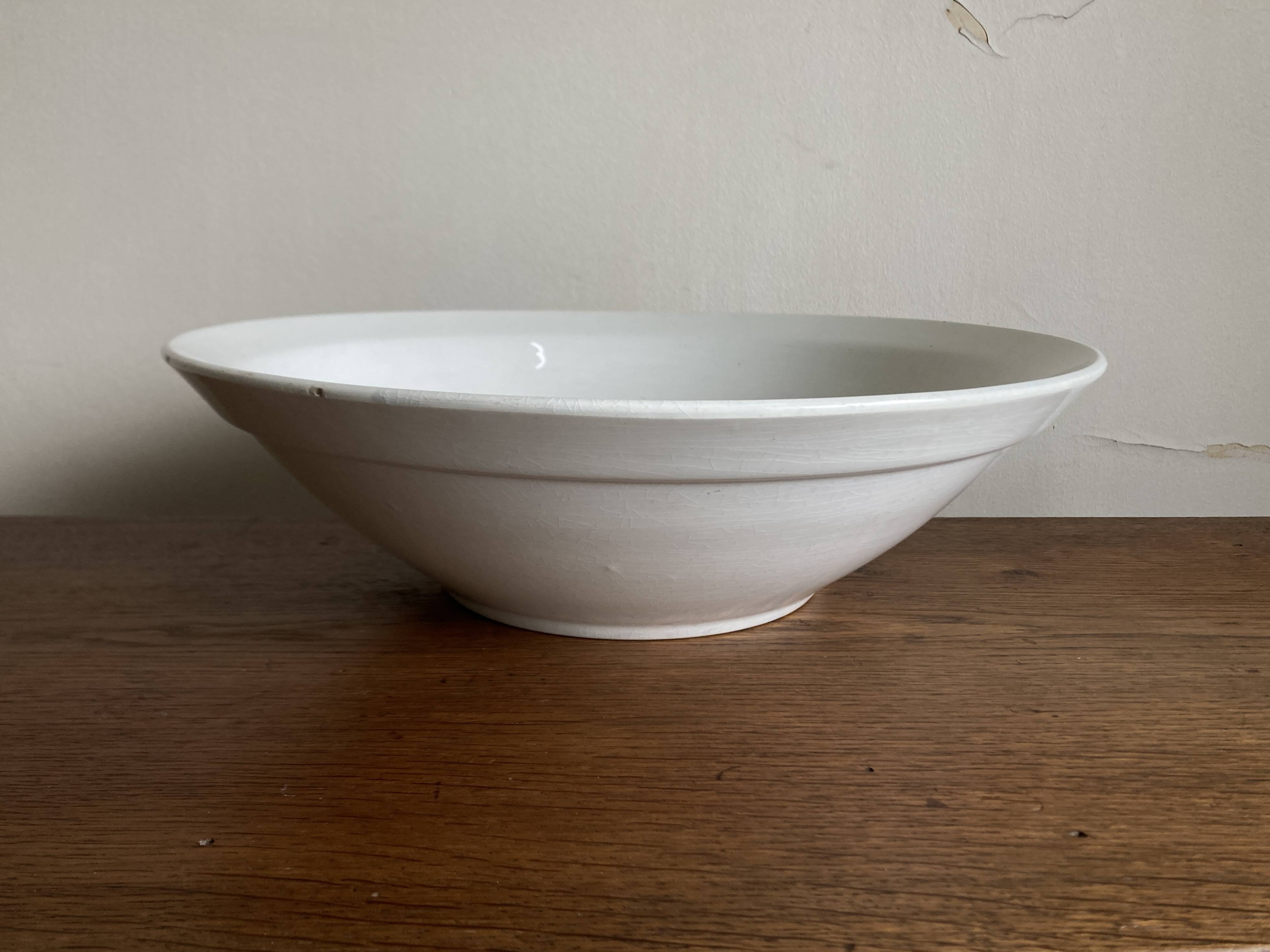 Ironstone salad bowl centrepiece Choisy 1900 white