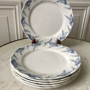 set of dessert plates in K&G Lunéville Iron Earth model "Angèle" late 19th century