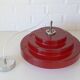 Vintage Scandinavian Design Hanging Lamp / Red Plastic Pendant Light 1970's