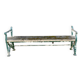 Old vintage cast iron garden bench