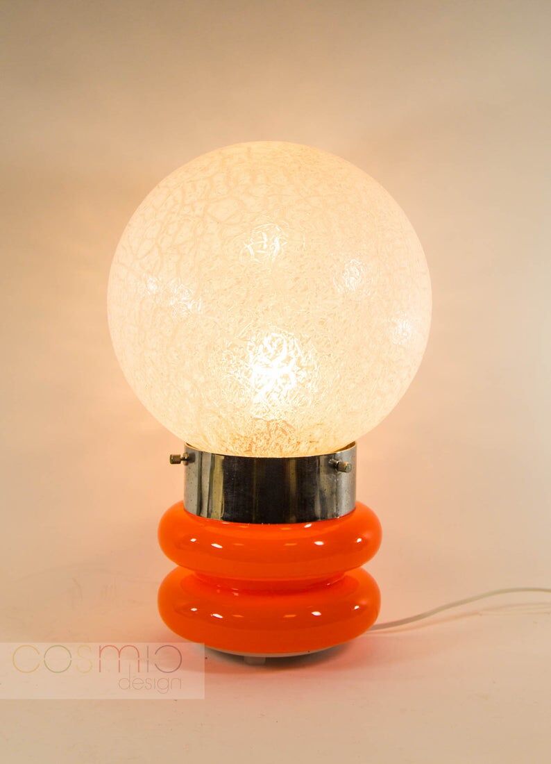 Orange glass base lamp 70s