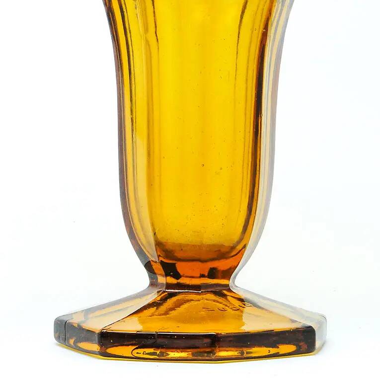 Art Deco vase, honey glass, Val Saint Lambert, Belgium, 1960s