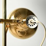 Scandinavian brass floor lamp with two adjustable light point