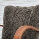 1950s, Danish design, reupholstered armchair, genuine sheepskin "Wellington".