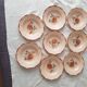 8 assiettes creuses Digoin Sarreguemines rose pourpre décor 9181