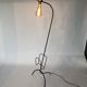 Lampadaire porte revue en fer forgé et et laiton, ampoule apparente 1960