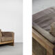Vintage scandinavian mid-century modern leather and oak sofa, 1970s