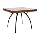 Marble and steel side table