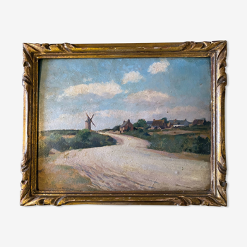 Hsp painting jules raymond koenig (1872-1966) "the road from guérande to escoublac"