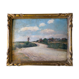 Hsp painting jules raymond koenig (1872-1966) "the road from guérande to escoublac"