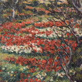 Oil painting of field with trees - signed 'marc'