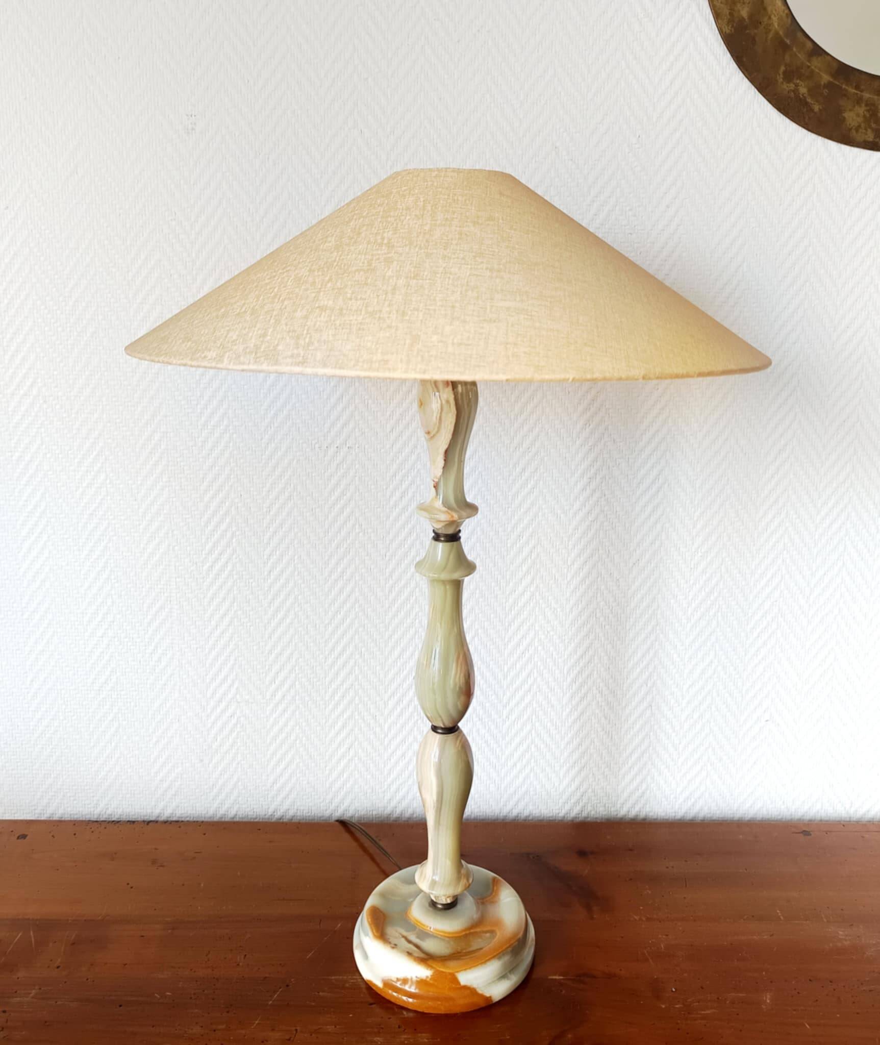 Onyx lamp 62cm vintage 1970