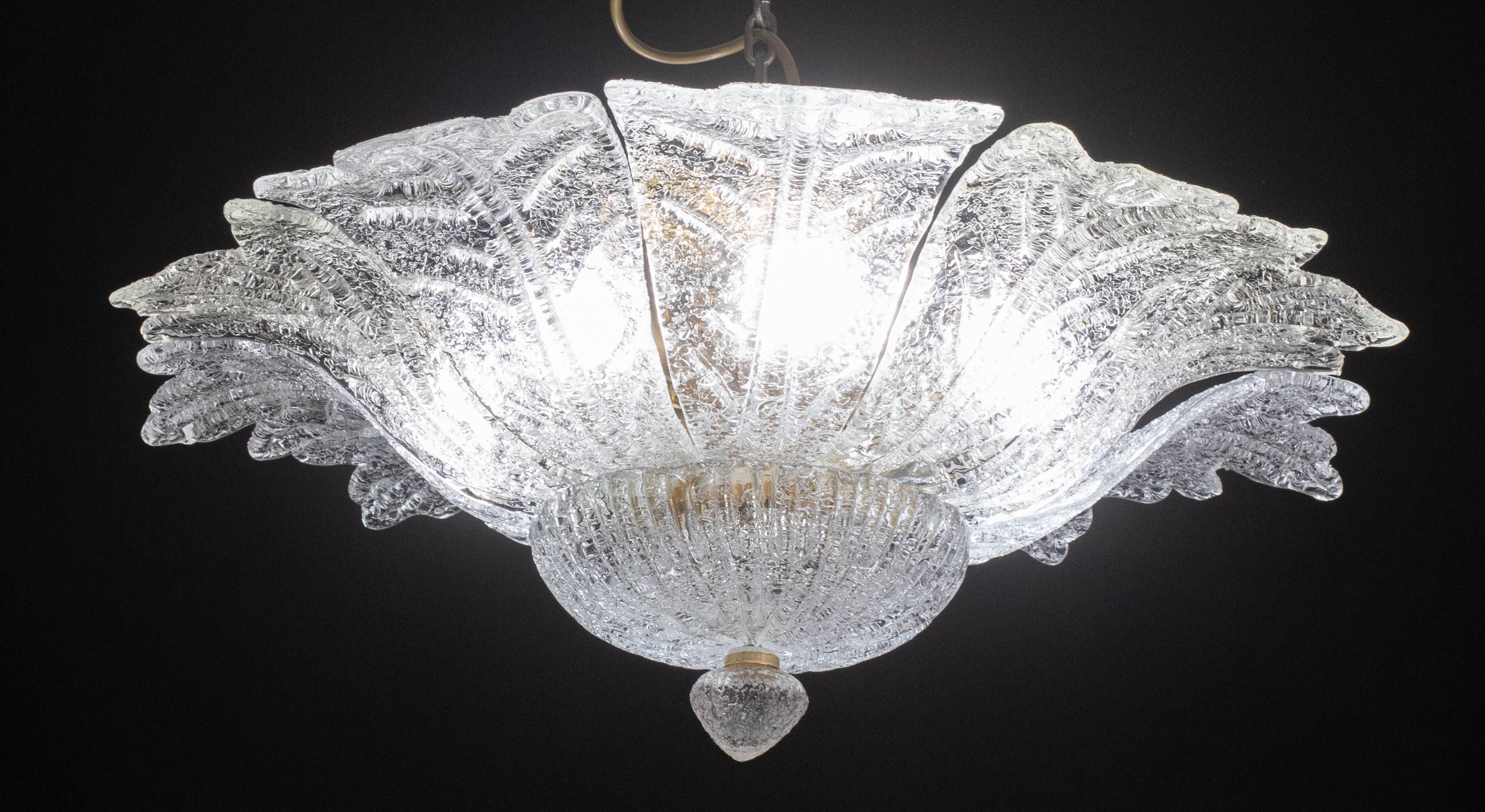 Palmetta, Italian Murano Glass Ceiling Light or Flush Mount, 1970s