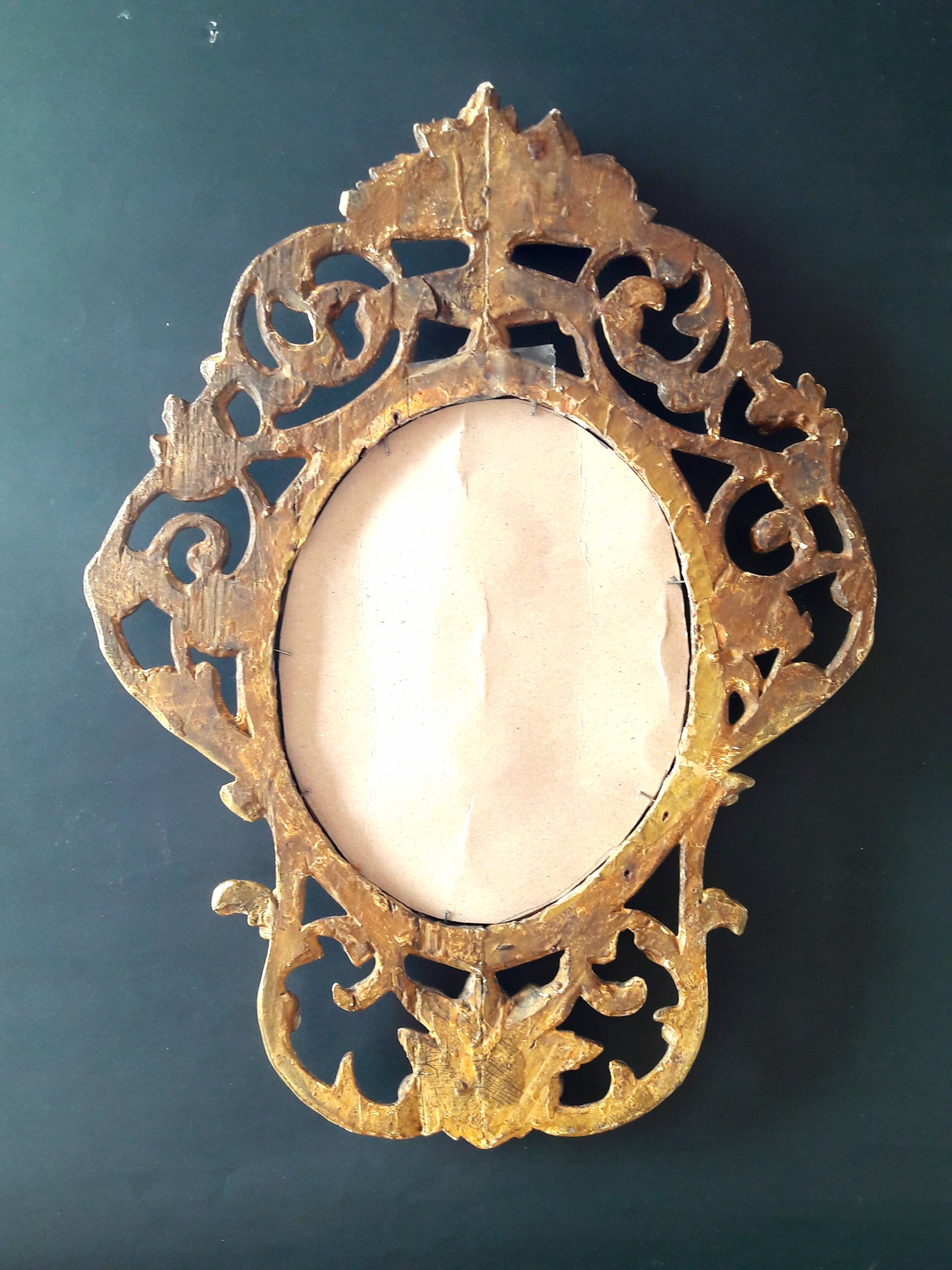 mirror gilded wood ItalyXVIII 33x45cm