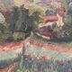 Tableau paysage de campagne ancien