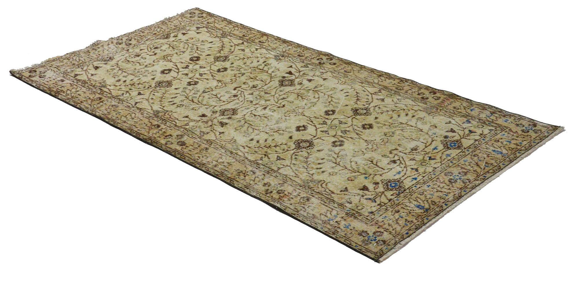 Turkish Anatolian Handmade Vintage Area Rug 216 cm x 116 cm