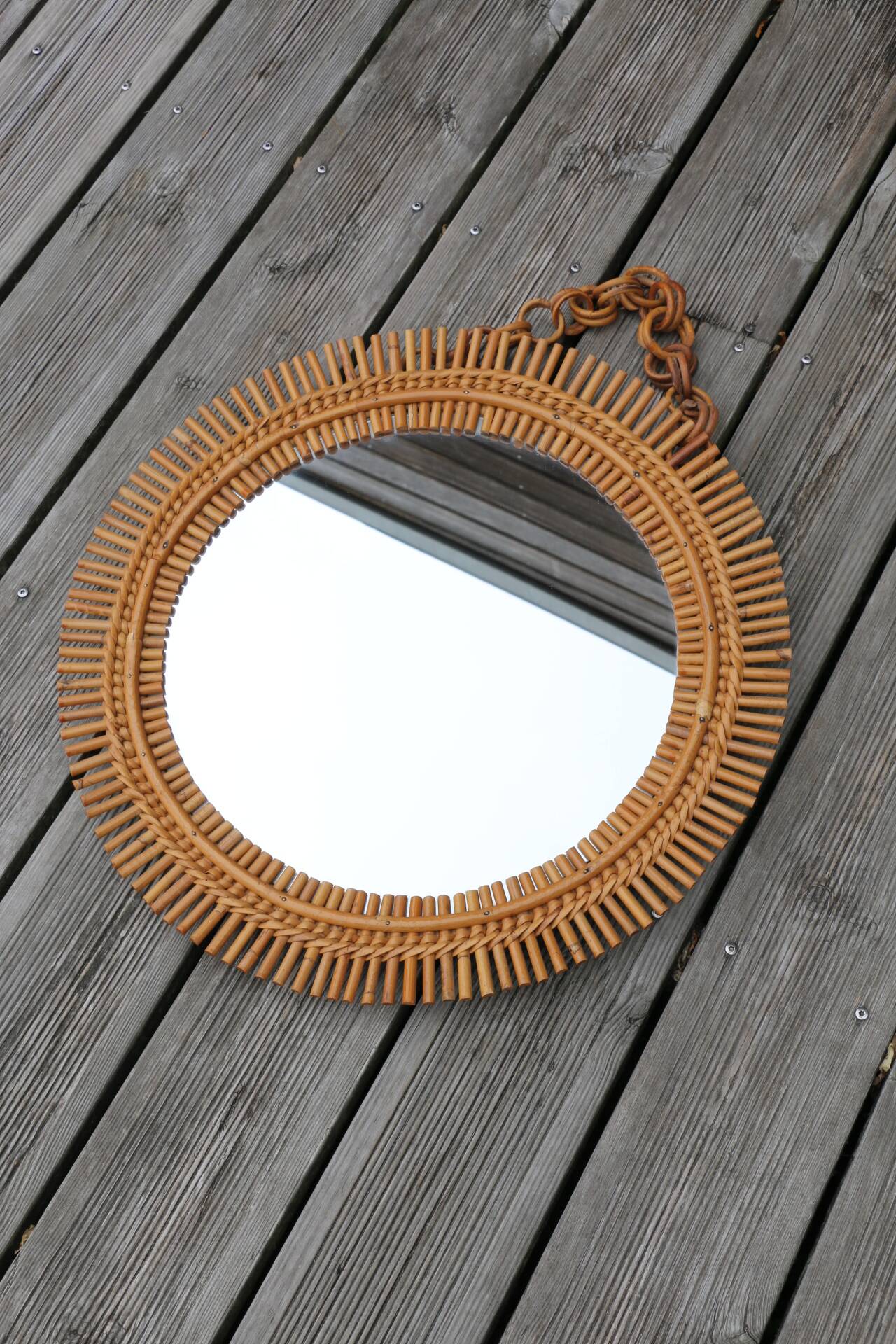 Rattan sun mirror 530mm