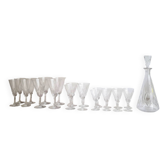 Part of a crystal stemware service for 4 people by Villeroy & Boch Vintage from the 1960s