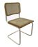 Chaise Cesca modèle b32 en blanc et bois par Marcel Breuer