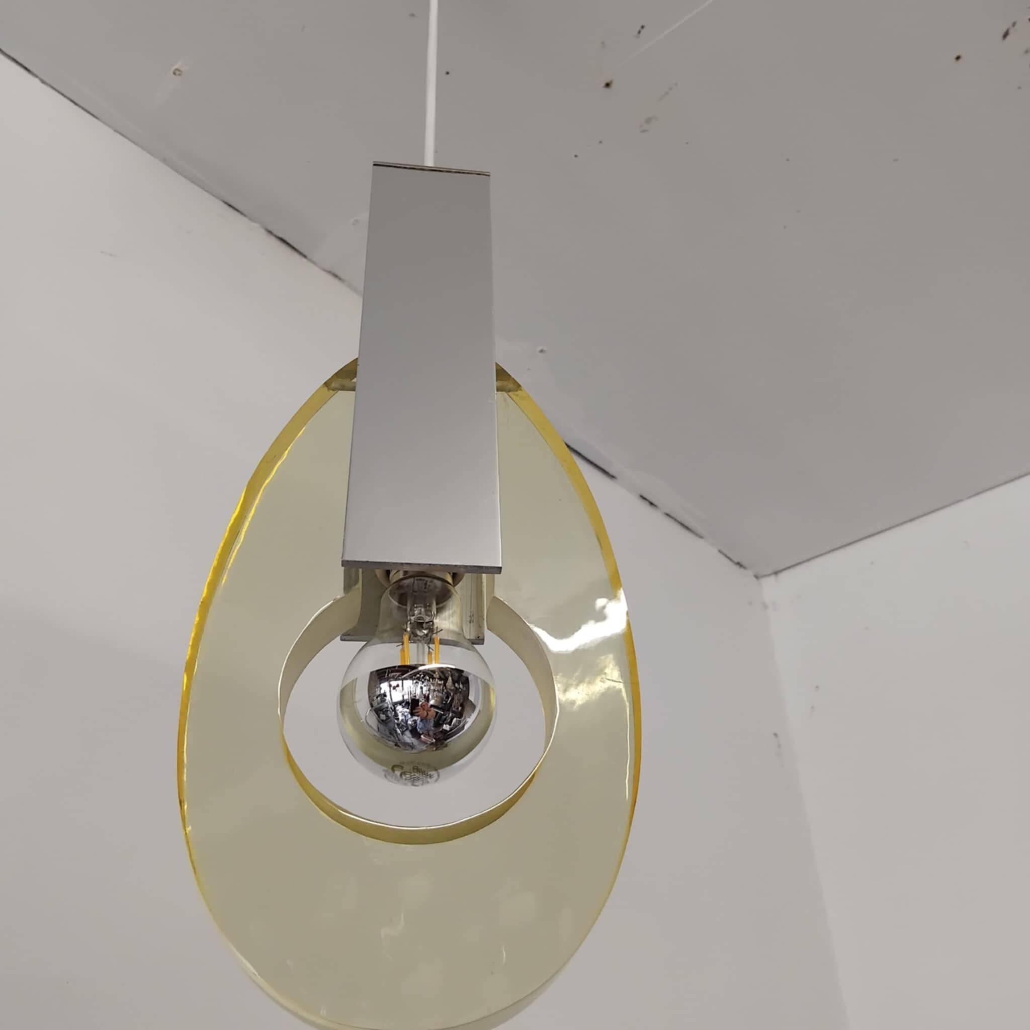60s/70s metal and resin pendant light