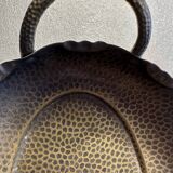 Art-Deco Bread Basket in hammered copper, Turtle shape