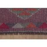 1970s Vintage Turkish Oushak Handmade Wool Cotton Purple Runner Rug 74x355