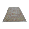 Hand-knotted orange low pile wool oushak rug 6′5″ × 9′5″ (195 x 287 cm)