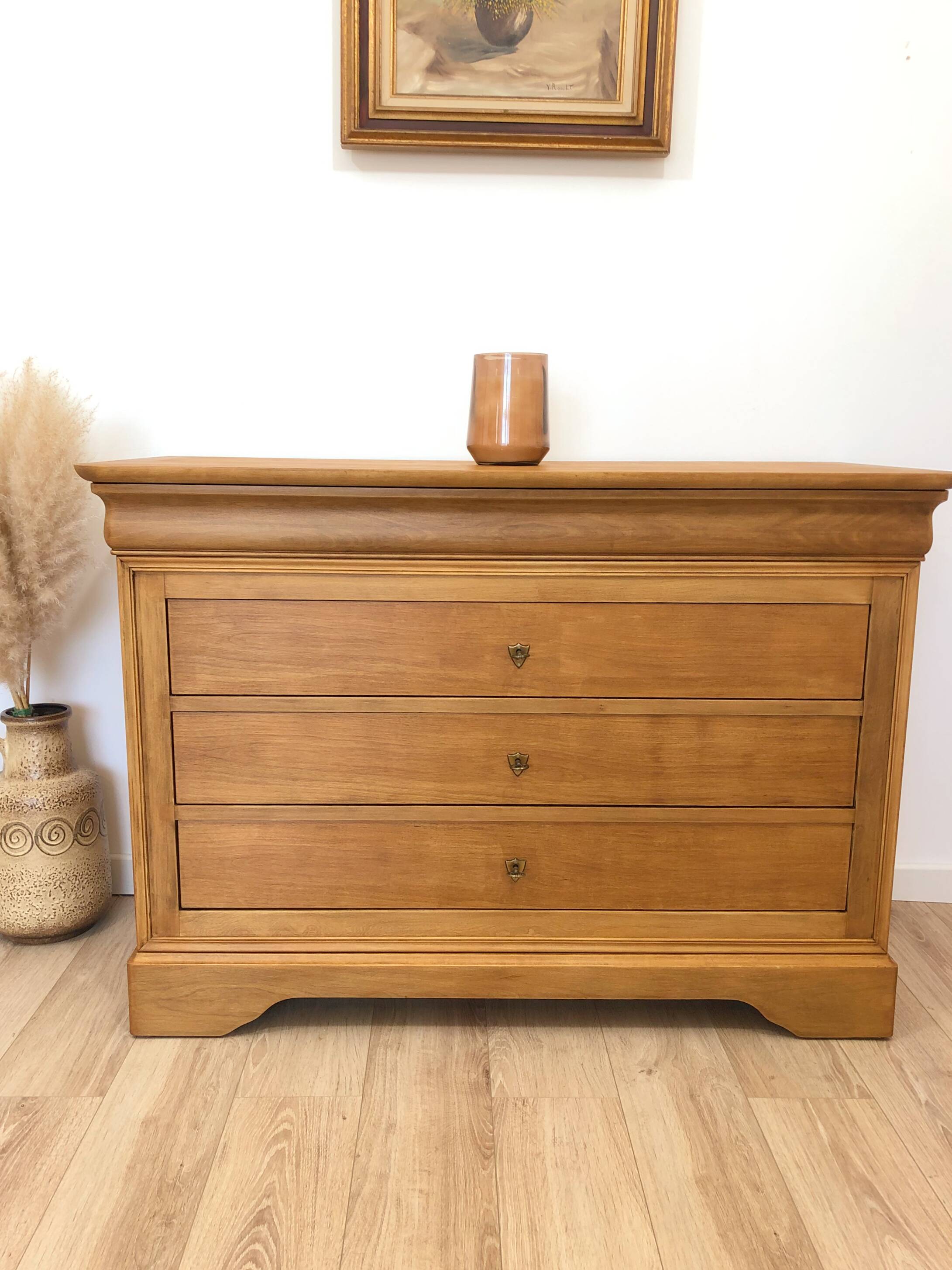 Louis Philippe style chest of drawers in solid cherry wood